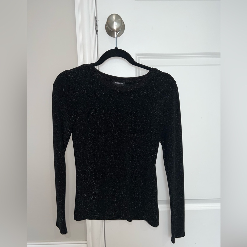 Shimmery black top